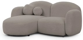 Divano angolare grigio (con penisola a sinistra/con chaise lounge) con rivestimento in bouclé Orbit – Ropez