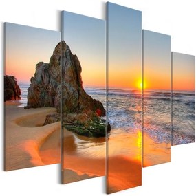 Quadro New Day (5 Parts) Wide  Colore Arancione, Dimensioni e Misure 225x100