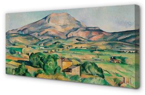 Quadro su tela Art Meadow con vista sulla montagna 100x50 cm