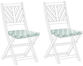 Set di 2 cuscini sedie da giardino menta e bianco 37 x 34 cm TERNI Beliani