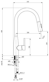 Deante BDH_072M - Rubinetto lavello con doccetta estraibile LUKRECJA cromo lucido
