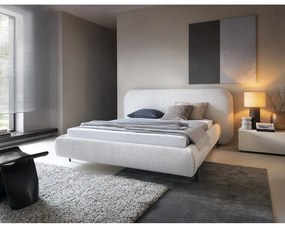 Letto matrimoniale imbottito beige con contenitore e rete inclusi 160x200 cm Pointt – ELTAP