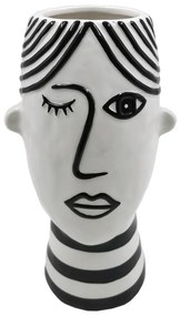 Vaso in porcellana bianco/nero Face - Mauro Ferretti
