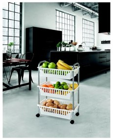 Carrello mobile con 3 cestini, altezza 63 cm Oslo - Metaltex