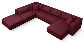 Divano a U angolare bordeaux, angolo sinistro Esther - Milo Casa
