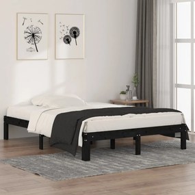 Giroletto Nero İn Legno Massello 135x190 Cm Double /