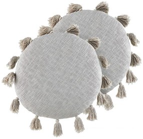 Set di 2 cuscini decorativi cotone grigio ⌀ 45 cm MADIA Beliani