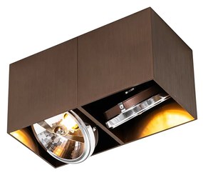 Faretto di design rettangolare bronzo scuro 2 luci inclinabile e girevole - Box