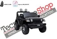 Auto Macchina Elettrica per Bambini JEEP FIAT Wranglper RUBICON 12V 2 Posti con Mp3 - Sedile in Pelle - colore Nero