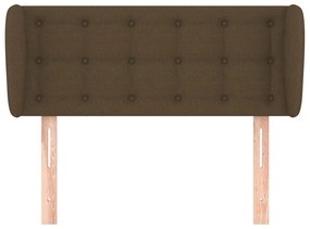 Testiera ad orecchio marrone scuro 83x23x78/88 cm in tessuto