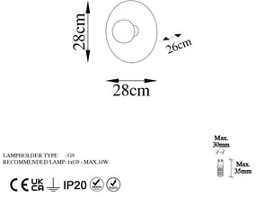 Lampada da parete color bronzo ø 28 cm Kurt - Opviq lights