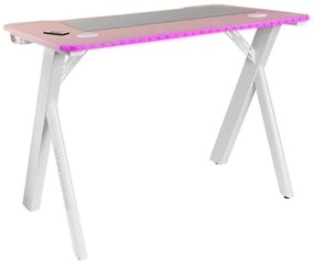 Scrivania Mars Gaming MGD100RGBP Bianco Rosa Acciaio 100 x 60 cm