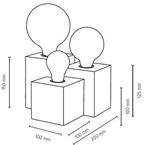 Spot-Light 2276376 - Lampada da tavolo VINCENT 3xE27/15W/230V