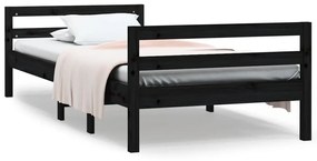 Giroletto nero 90x200 cm in legno massello di pino