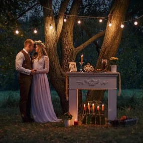 Catena decorativa LED esterna 10xE27/1W/230V 10 m IP65 nero