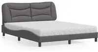 Letto con Materasso Grigio 160x200 cm in Similpelle 3208734