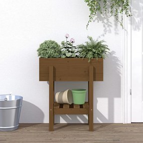 Fioriera Da Giardino Ambra 62x30x69 Cm Legno Massello Di Pino /