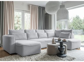Divano letto angolare grigio chiaro (a U) Homely Tommy - Miuform