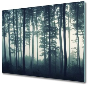 Tagliere in vetro temperato Foresta nella nebbia 60x52 cm