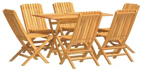 Set da pranzo da giardino 7 pz in legno massello di teak