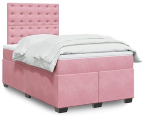Giroletto A Molle Con Materasso Rosa 120x200 Cm İn Velluto /