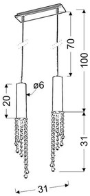 Lampadario LED a sospensione con filo DUERO 2xLED/3W/230V