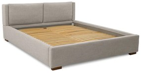Letto matrimoniale imbottito grigio chiaro con doghe in legno 160x200 cm Dreamer - Scandic