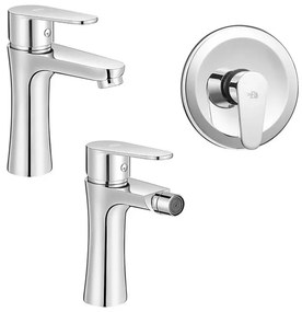 Set miscelatori lavabo bidet incasso doccia cromati Lizzy