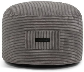 Poggiapiedi grigio scuro con rivestimento in velluto a coste Om 60 – SLOWDOWN