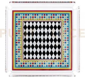 Vuotatasche decor in cristallo acrilico decorato disegno foulard