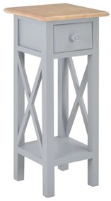 Tavolino Laterale Grigio 27x27x65,5 Cm İn Legno /