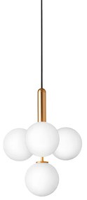 Nuura - Miira 4 Lampadario Ottone/Bianco Opale Nuura