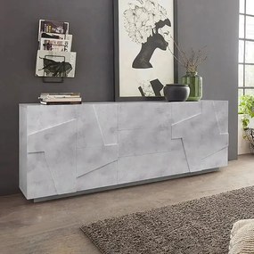 Credenza Moderna Cemento con 4 Ante e 3 Cassetti Ping