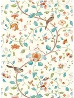 Sanderson Tapete Arils Garden - Teal/ Russet