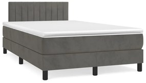 Giroletto A Molle Con Materasso Grigio Scuro 120x190 Cm Velluto /