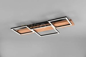 Harper plafoniera led 30w 4000lm, 3000k legno naturale e metallo ne...