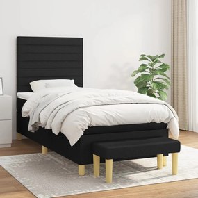 Giroletto A Molle Con Materasso Nero 100x200 Cm İn Tessuto /