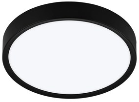 Plafoniera Contemporanea Musurita Policarbonato Nero Luce Led Integrato 14,6W