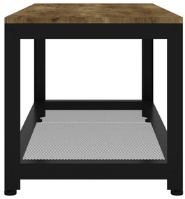 Tavolino salotto marrone scuro e nero 90x45x45cm in mdf e ferro