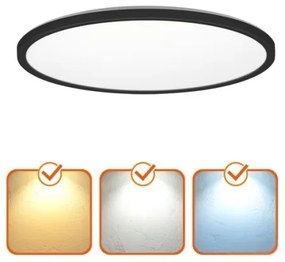 Plafoniera LED bagno NIVERA LED/24W/230V IP54 Ø30 cm nero