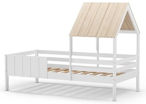 Letto da bambini a forma di casa bianco 90x190 cm Valka – Marckeric