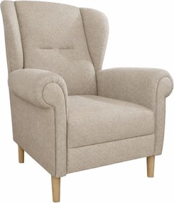 Poltrona con braccioli marrone chiaro Swan – Ropez