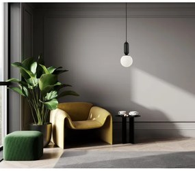 ITALUX PND-02340-1S-BK - Lampadario a sospensione con filo ALDEVA 1xE27/40W/230V nero