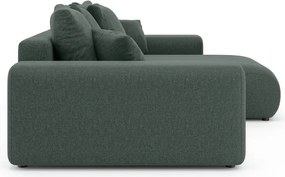 Divano angolare verde scuro allungabile/con contenitore (con composizione variabile) Luma – Ropez