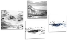 Set di quadri – Mare in imitazione di pittura a olio