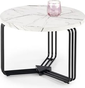 Tavolino da caffè Antica M effetto marmo bianco - H41 cm