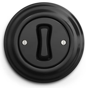 Kliklap - Interruttore unipolare stile retrò con cornice n. 1, nero