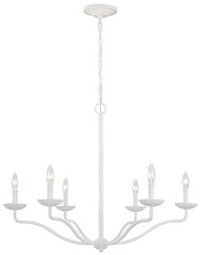 Lampadario Classico Annie Acciaio Bianco Gesso 6 Luci E14