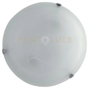 Plafoniera duna bianca 1 luce attacco e27 30x30x8cm in vetro satinato