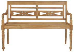 Panca batavia con cuscino verde 120 cm in massello di teak